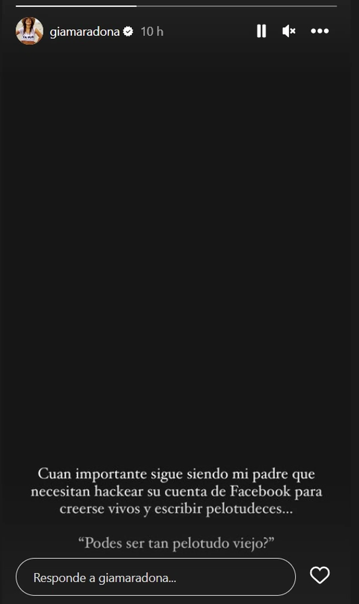 Gianinna Maradona expresó toda su bronca desde su cuenta de Instagram.