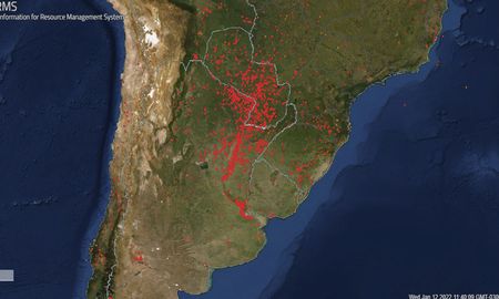 El escenario rojo que muestran los satélites de la NASA.&nbsp;