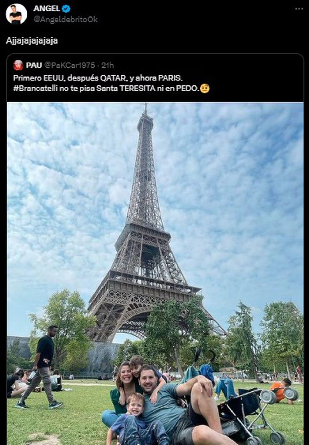 Ángel De Brito se rio de Brancatelli. Foto: captura. Ángel De Brito se rio de Brancatelli. Foto: captura.