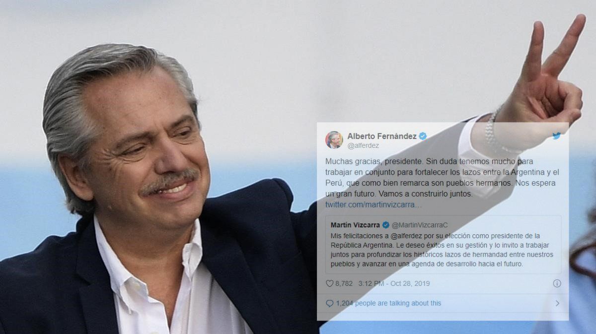 Los saludos que recibió Alberto Fernández en Twitter tras ser elegido como el nuevo presidente