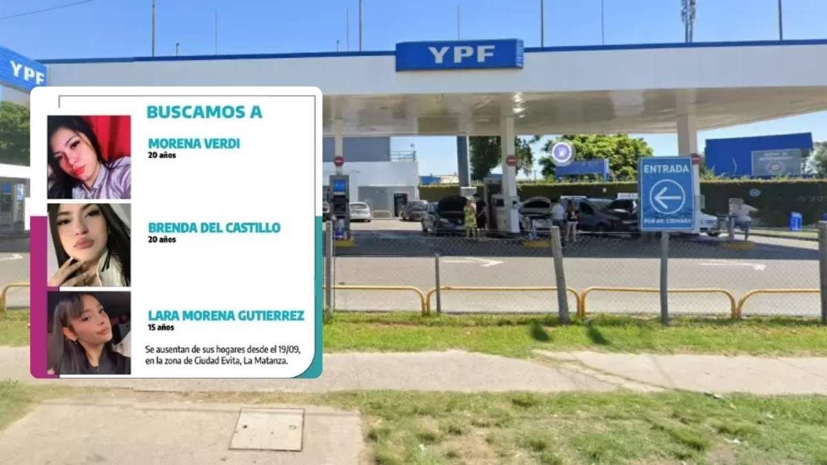 Las tres jóvenes fueron vistas por última vez en la rotonda de la estación de servicio YPF de Ciudad Evita