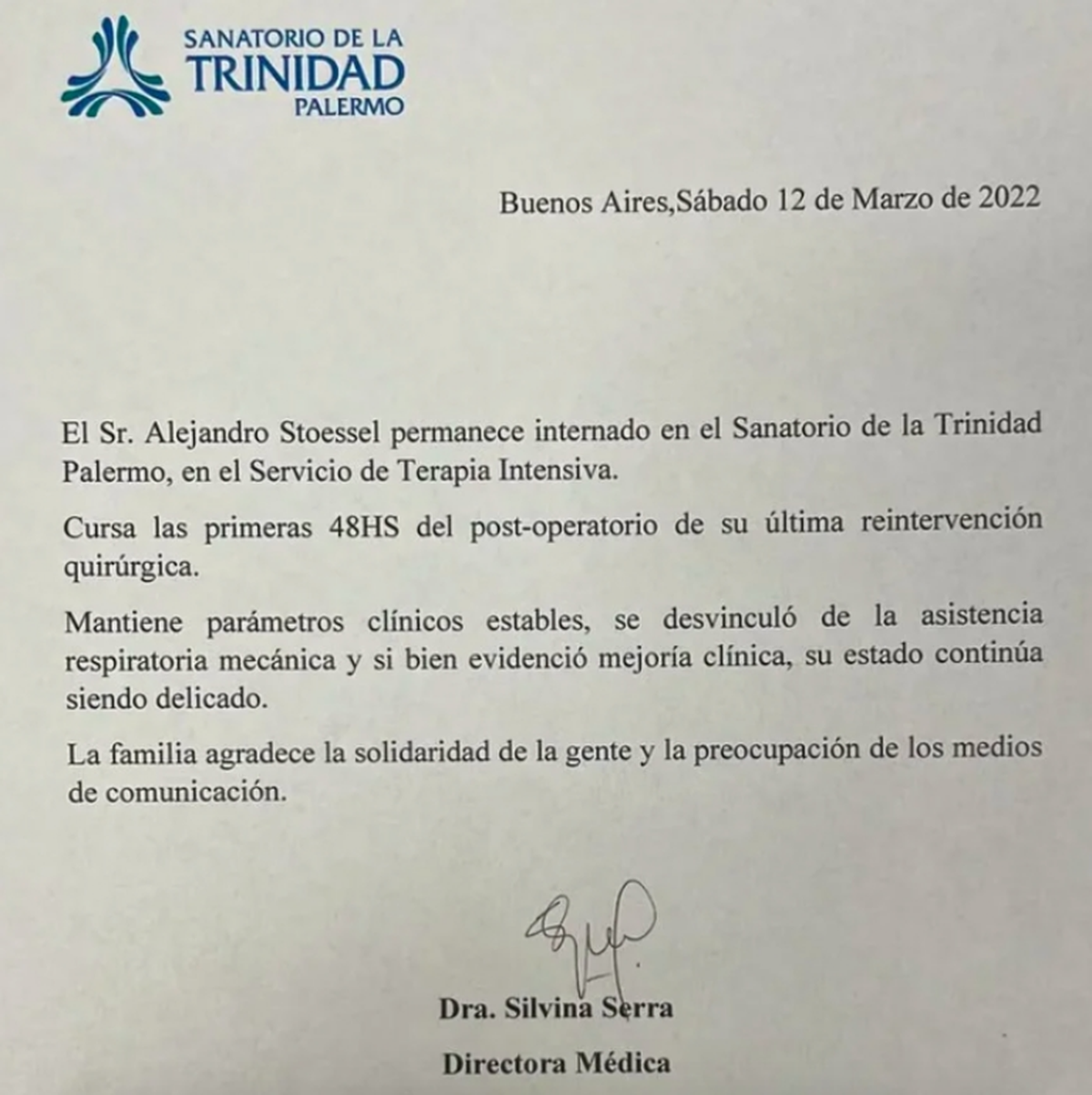 Nuevo parte m&eacute;dico del padre de Tini Stoessel.