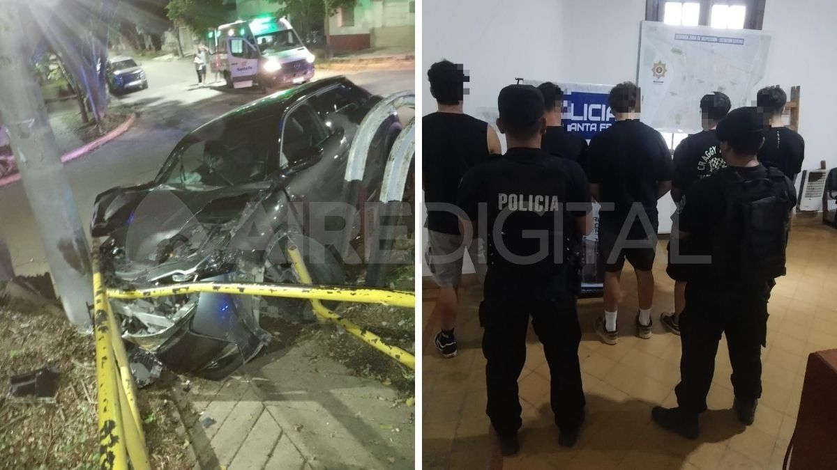 Fuga temeraria: jóvenes detenidos tras protagonizar un accidente
