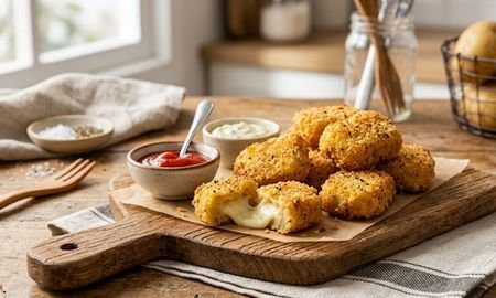 La receta con 4 ingredientes para hacer nuggets de papa y queso en 15 minutos. La receta con 4 ingredientes para hacer nuggets de papa y queso en 15 minutos.