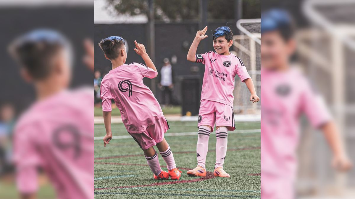 Ciro Messi junto a Benjamín Suárez, el hijo del "Pistolero". Ciro Messi junto a Benjamín Suárez, el hijo del "Pistolero".