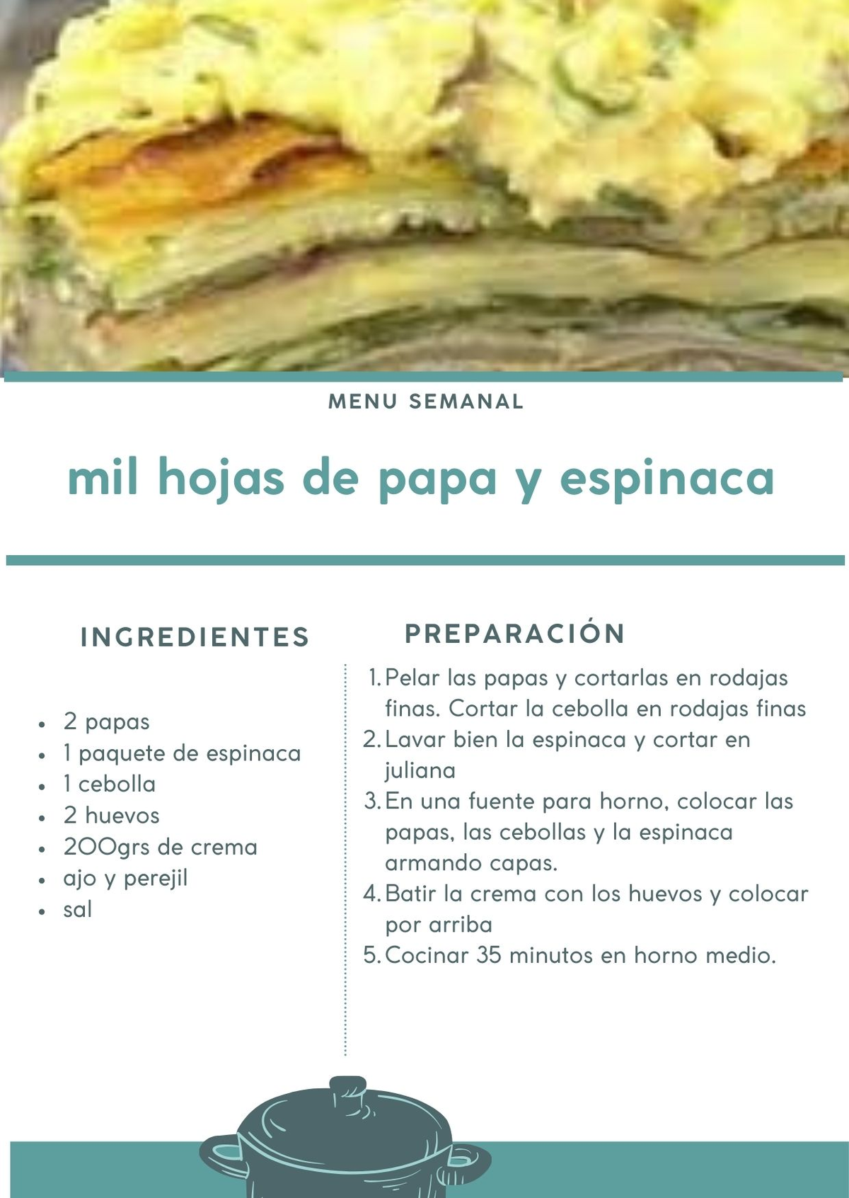 El milhojas de papas y espinacas es una excelente opción para hacer en casa con pocos ingredientes y disfrutar de un plato único. El milhojas de papas y espinacas es una excelente opción para hacer en casa con pocos ingredientes y disfrutar de un plato único.