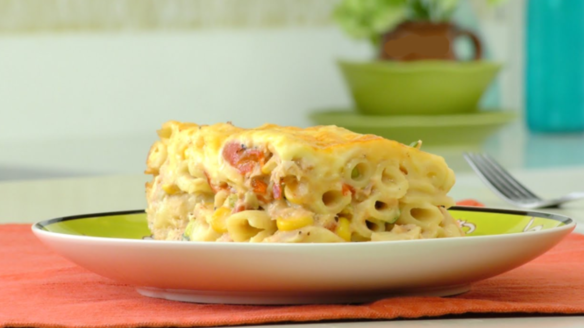 Receta de pastel de fideos. 