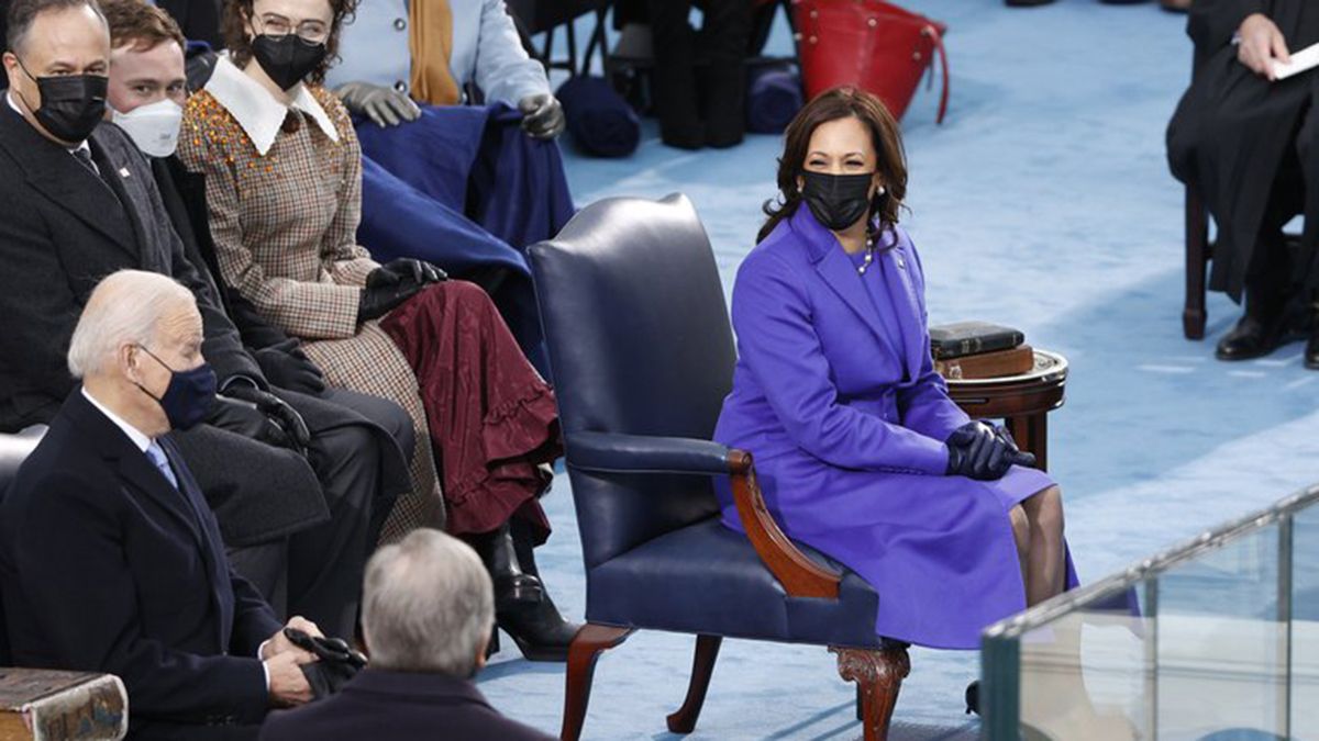 Kamala Harris en el Capitolio, antes de asumir como vicepresidenta de Estados Unidos.