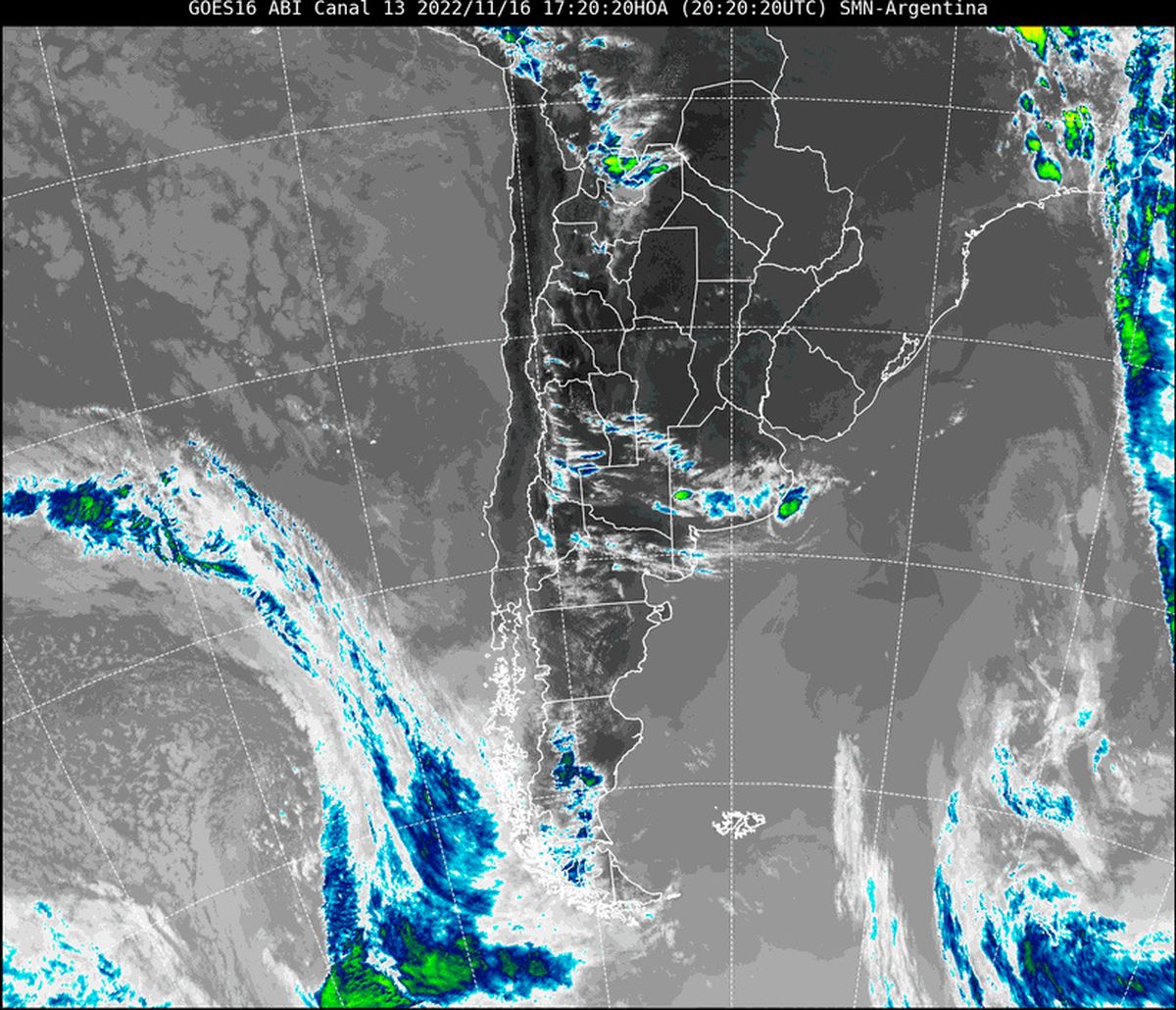 En la imagen satelital se observa que nuestra provincia continúa con poca nubosidad.