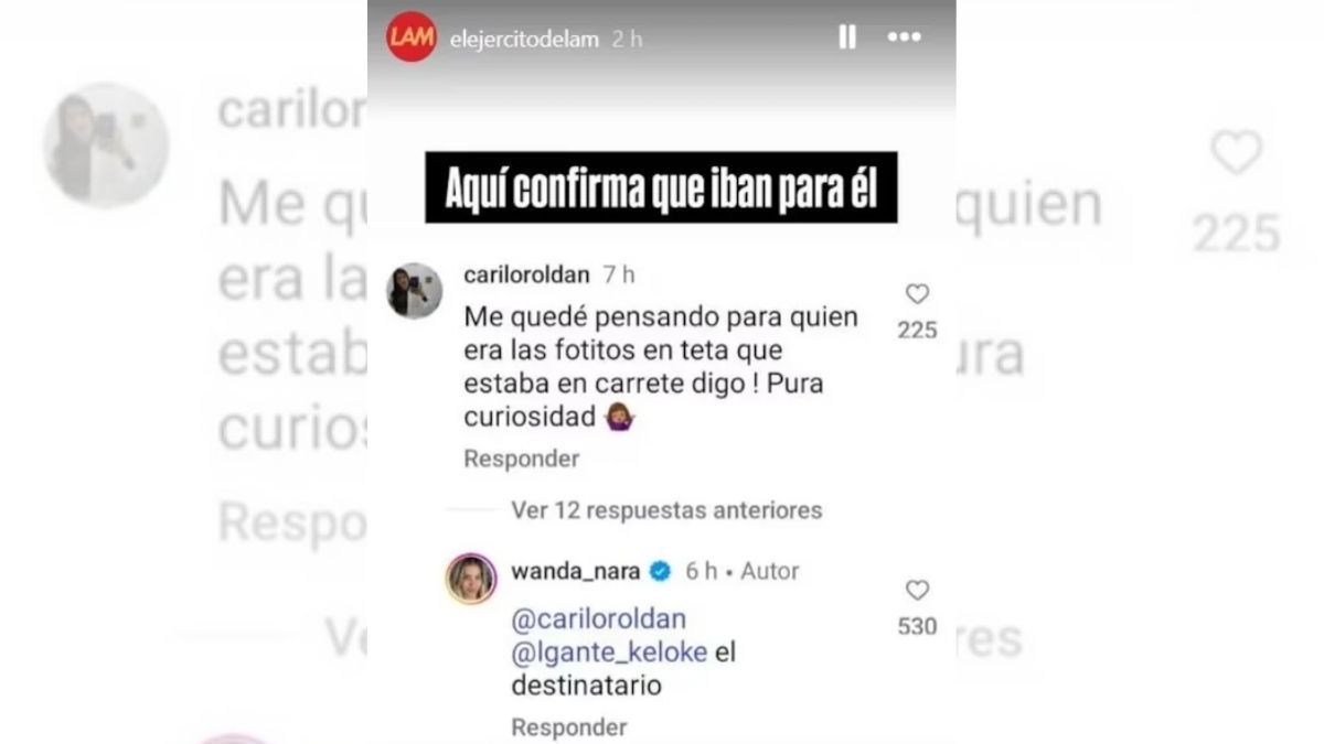 Las fotos de Wanda Nara eran para L-Gante. Las fotos de Wanda Nara eran para L-Gante.