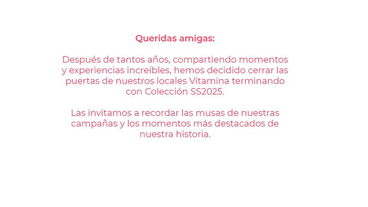 El comunicado de Vitamina. El comunicado de Vitamina.