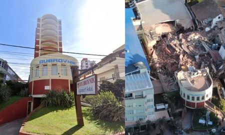 Así trabajaban albañiles antes del derrumbe en el Hotel Dubrovnik en Villa Gesell. Así trabajaban albañiles antes del derrumbe en el Hotel Dubrovnik en Villa Gesell.