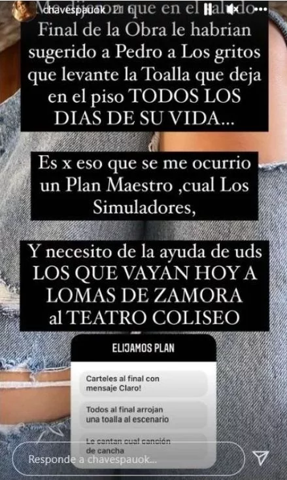 Paula Chaves pidió que la ayuden a convencer a Pedro Alfonso de que no deje más la toalla en el piso. 