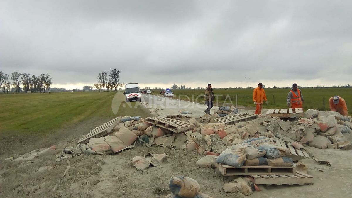 Autovía 19: volcó un camión en Sa Pereira y hay restricción vehicular