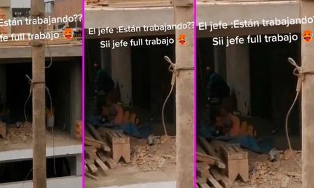 Dos albañiles fueron captados en momento íntimo en medio de la obra: el video Dos albañiles fueron captados en momento íntimo en medio de la obra: el video