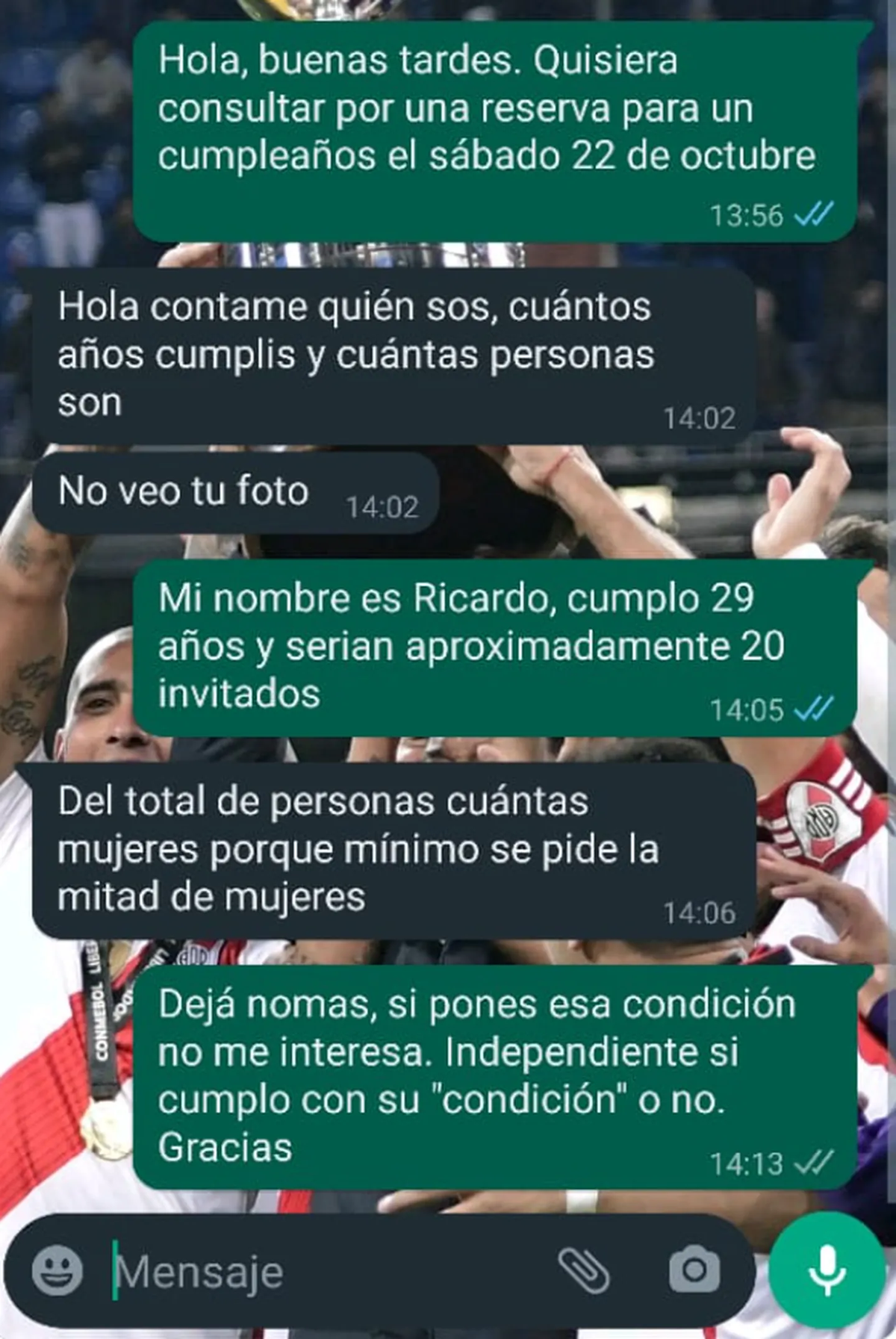 Quiso festejar su cumpleaños en un bar y le exigieron una ridiculez: "Acá es así"