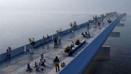 El anteproyecto se prevé la ejecución de una estructura metálica, que mantenga la altura de despeje del agua del Puente Colgante.