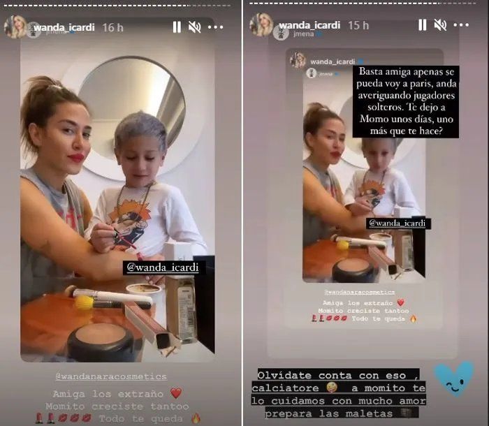 El ida y vuelta de Jimena y Wanda en Instagram.