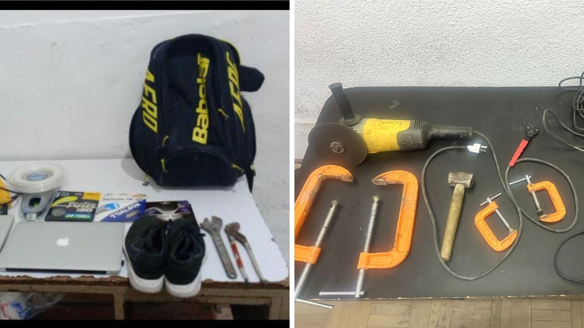 Los elementos recuperados por la policía. Los elementos recuperados por la policía.