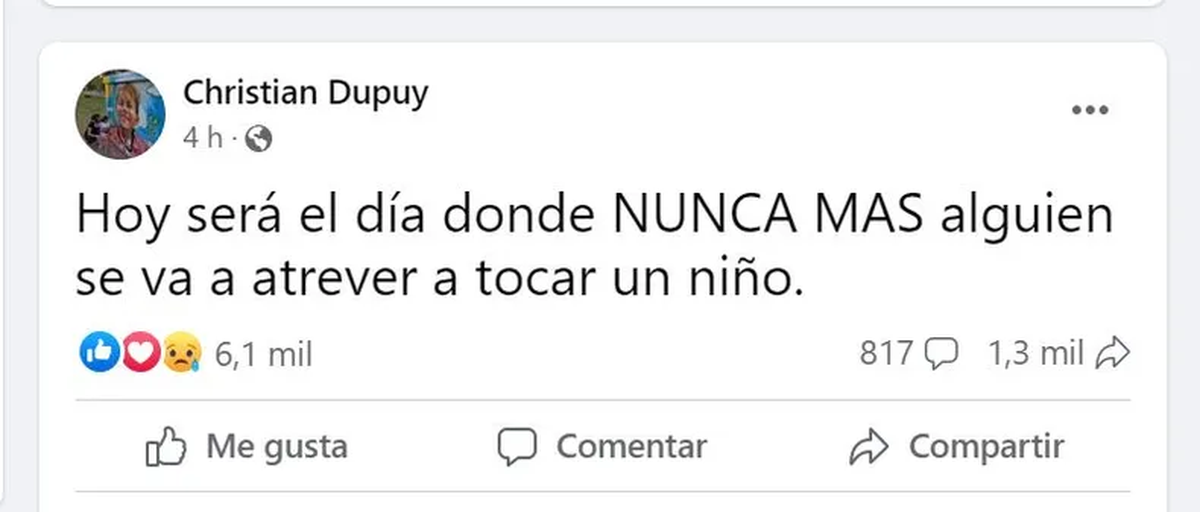El contundente mensaje del padre de Lucio Dupuy.