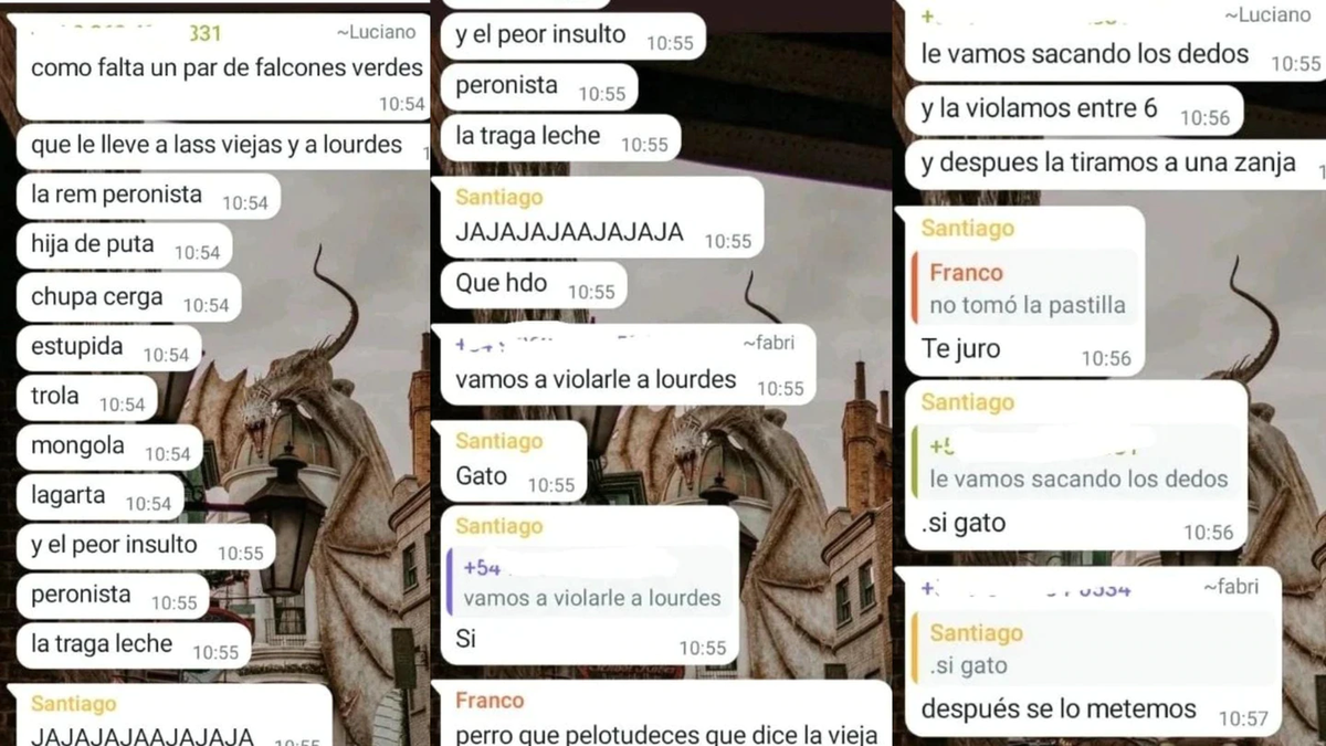 Las capturas de pantalla de WhatsApp que confirman el relato de Lourdes. (Foto: captura de pantalla Instagram)