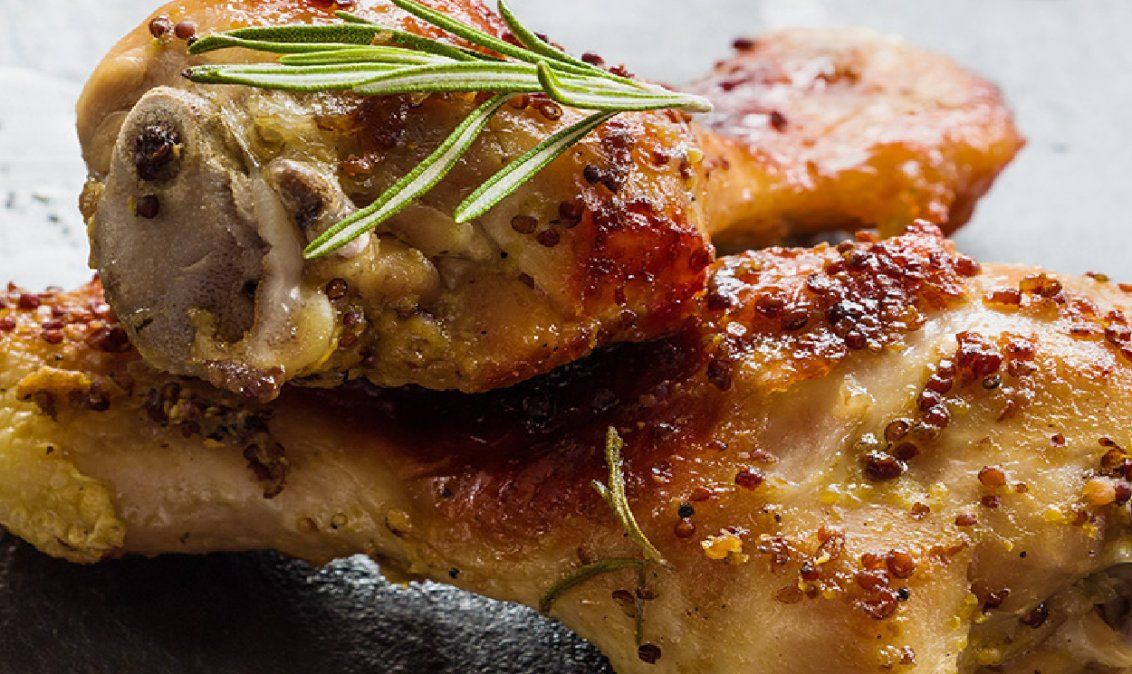 Pollo al horno con mostaza y ajo