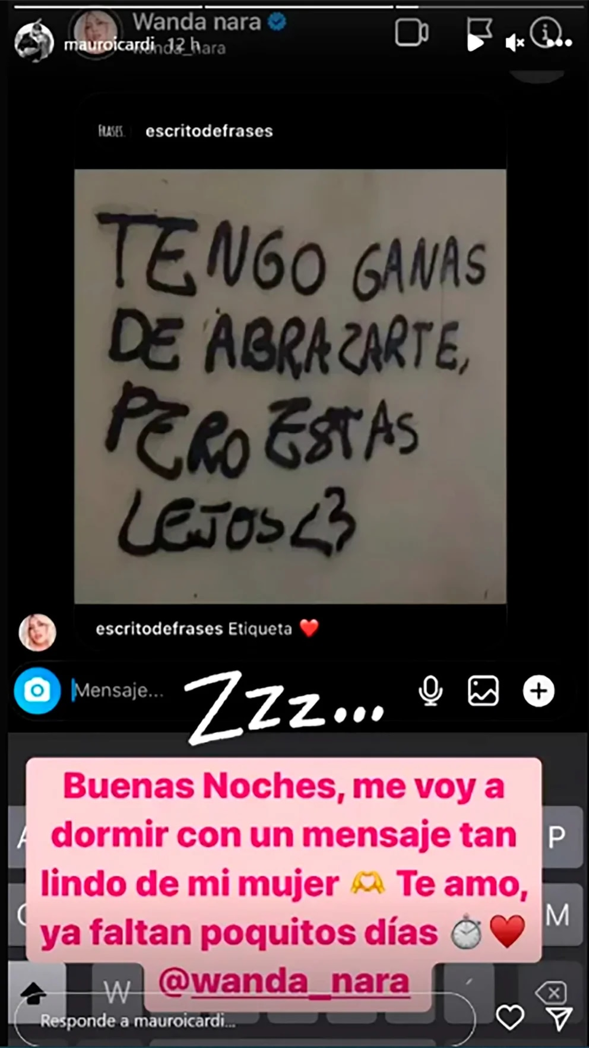 Último mensaje que envió Wanda Nara antes de confirmar la separación con Icardi.