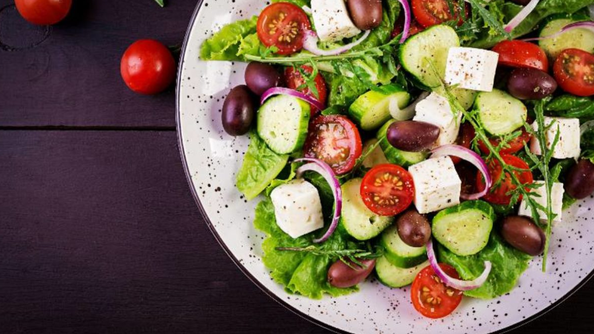 Receta de ensalada griega.