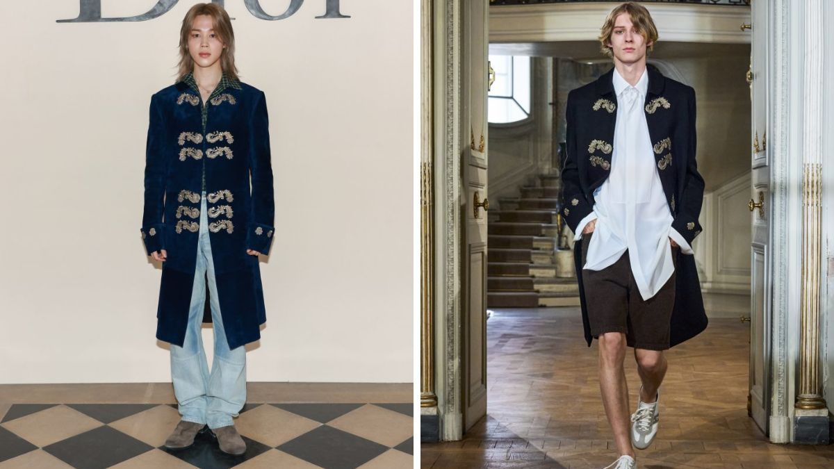 La prenda, presentada por Dior, toma referencias de un abrigo de cola confeccionado alrededor de 1775, perteneciente a la exclusiva Colección Mark Wallis, una de las más importantes de moda masculina histórica. La prenda, presentada por Dior, toma referencias de un abrigo de cola confeccionado alrededor de 1775, perteneciente a la exclusiva Colección Mark Wallis, una de las más importantes de moda masculina histórica.