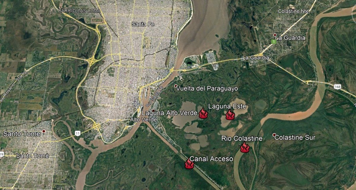 La zona de Islas es la mayor afectada por los incendios que se multiplican en toda la Provincia durante esta época del año.