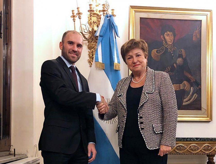 Martín Guzmán, ministro de Economía de Argentina, con Kristalina Georgieva, titular del FMI.