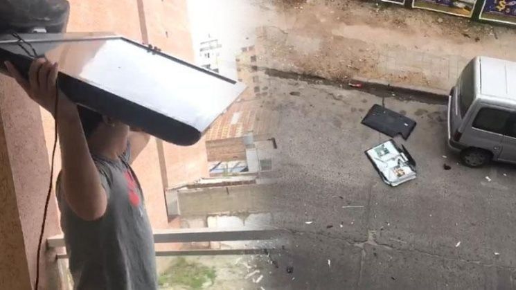 Hincha argentino lanzó un televisor por la ventana en Córdoba