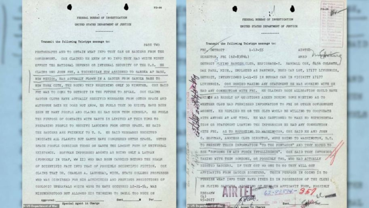 Documentos desclasificados del FBI. Documentos desclasificados del FBI.