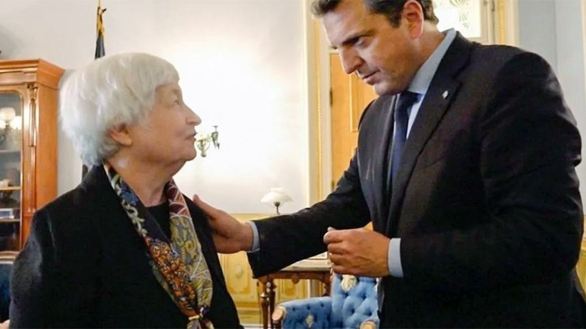 Janet Yellen y Sergio Massa este lunes.