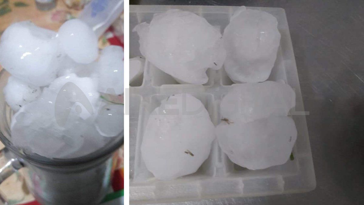 Imágenes muestran el gran tamaño del granizo que cayó este martes en el norte provincial.