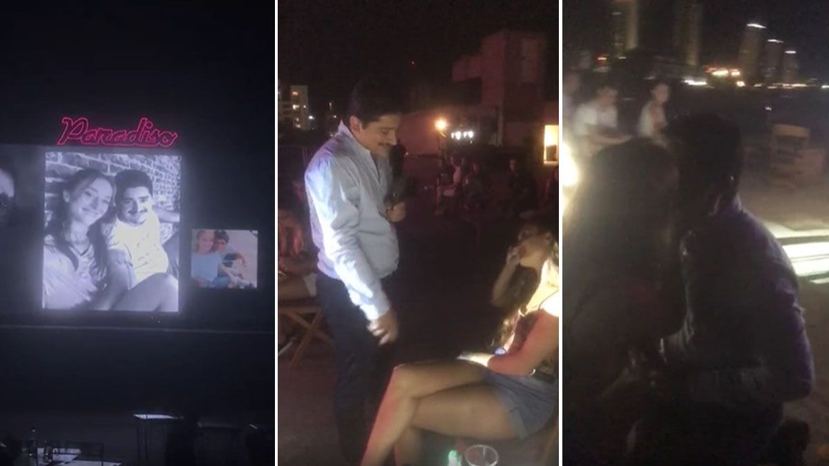 Un romántico espectáculo se vivió este jueves a la noche en el cine al aire libre de la ciudad de Santa Fe.