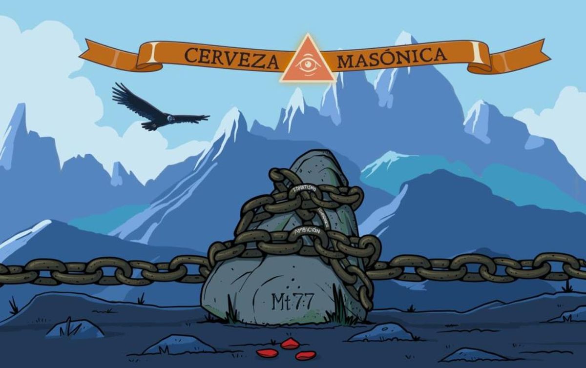 En los diseños de las latas se destacan algunos símbolos masónicos como las inscripciones en las piedras y las cadenas.