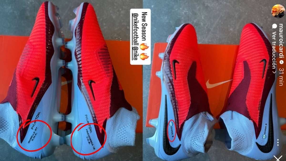 Los botines de Mauro Icard con los nombres de sus hijas y las iniciales de los hijos de Wanda Nara y la China Suárez. Además, el nombre de su novia. Los botines de Mauro Icard con los nombres de sus hijas y las iniciales de los hijos de Wanda Nara y la China Suárez. Además, el nombre de su novia.