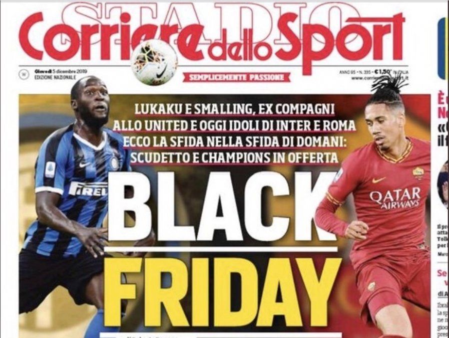 Black Friday, la tapa racista de un medio italiano hacia dos jugadores