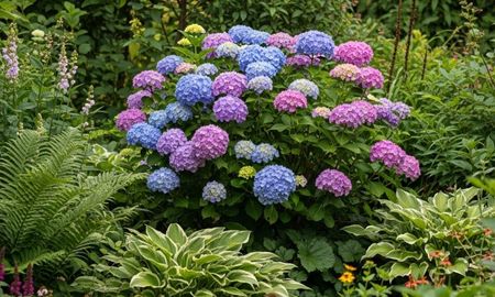 La hortensia se utiliza principalmente como planta ornamental en jardines. La hortensia se utiliza principalmente como planta ornamental en jardines.