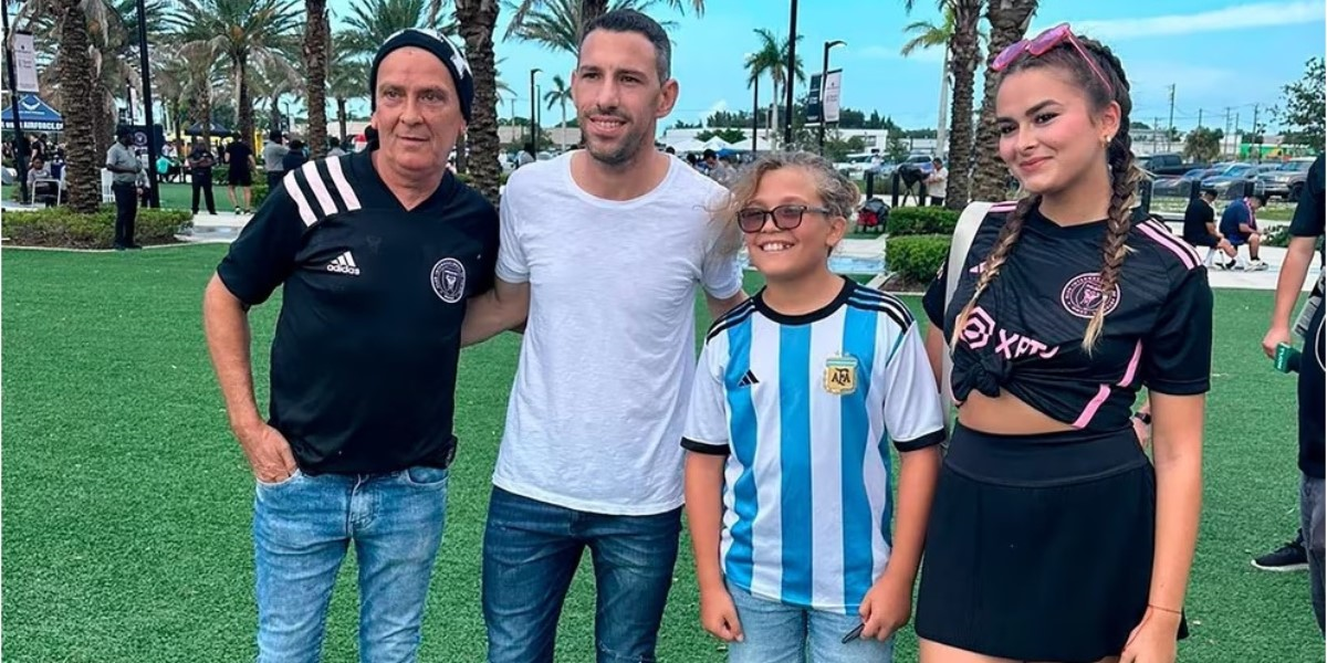 Maxi Rodríguez en la previa del partido de Inter Miami vs. Cruz Azul.