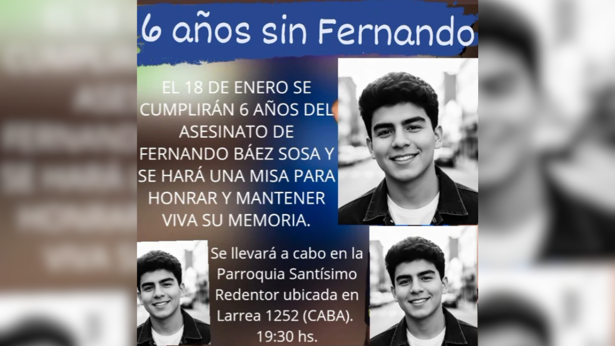 A seis años del asesinato de Fernando Báez Sosa: familia y amigos organizaron una misa A seis años del asesinato de Fernando Báez Sosa: familia y amigos organizaron una misa