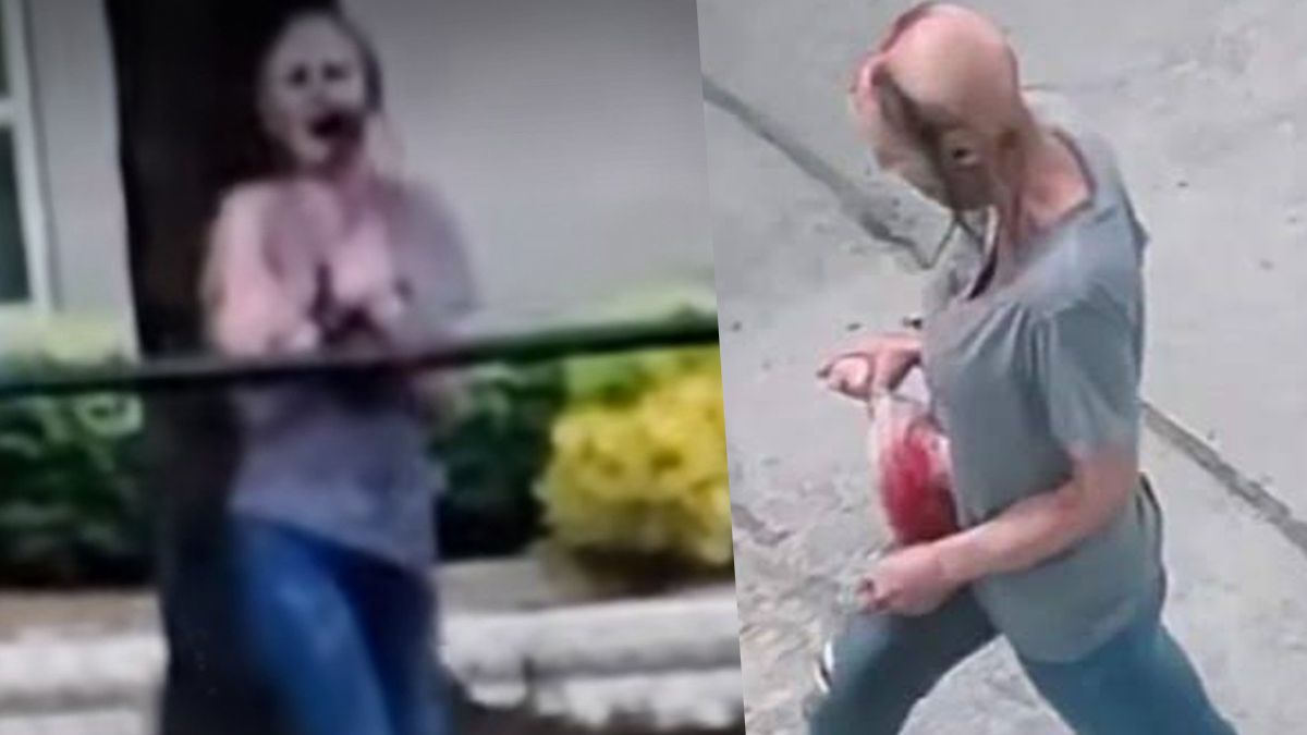 La mujer zombie fue captada por usuarios de Tiktok con mechones de pelo
