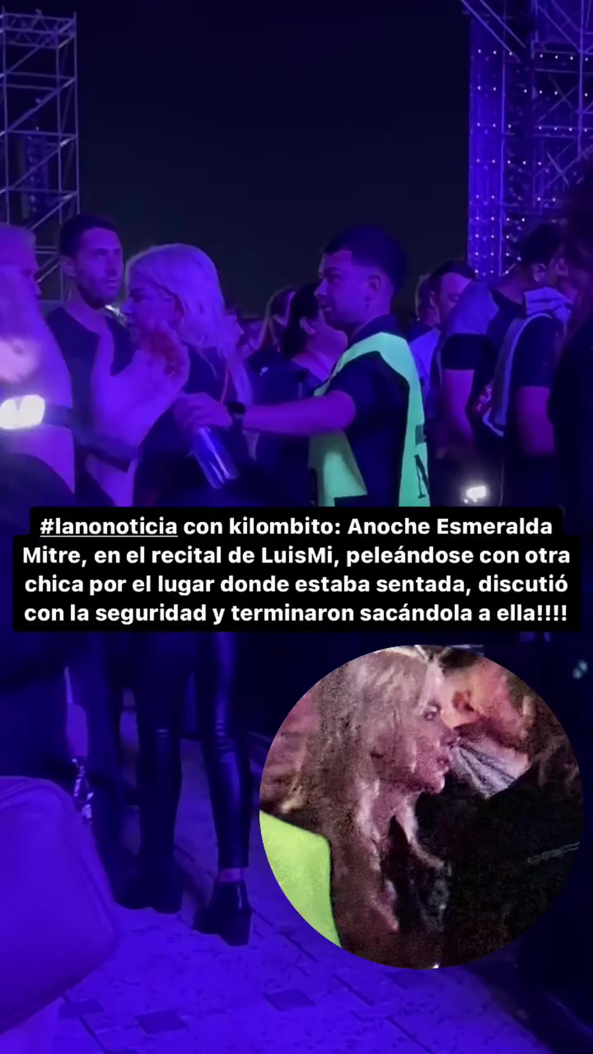 Esmeralda Mite fue escoltada por seguridad fuera del recital de Luis Miguel. Esmeralda Mite fue escoltada por seguridad fuera del recital de Luis Miguel.