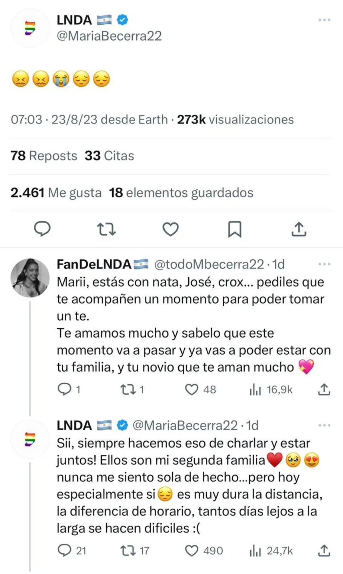 María Becerra atraviesa un duro momento. María Becerra atraviesa un duro momento.