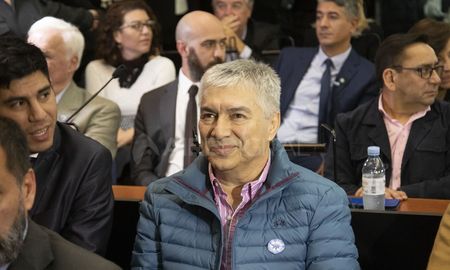 Lázaro Báez durante el primer juicio oral contra Cristina Kirchner, por presunto fraude a la Administración Pública a raíz de la concentración de obras viales en favor del empresario&nbsp;en su gobierno.