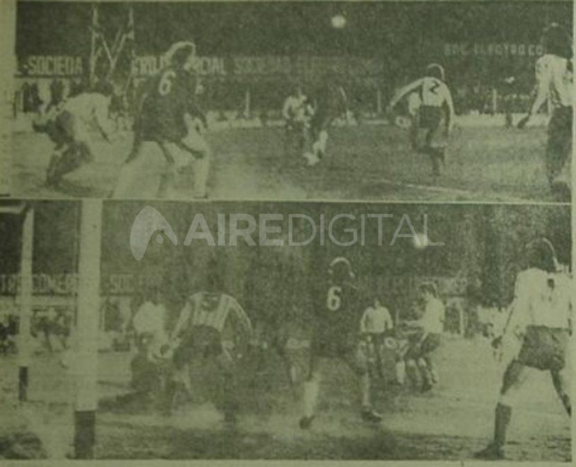 La última victoria de Colón un 1° de noviembre data de hace 47 años. Venció en el Cementerio de los Elefantes por 4 a 3 a Racing. En la imagen, el gol de "Cococho" Álvarez. Imagen: Hemeroteca Digital de la Provincia de Santa Fe.