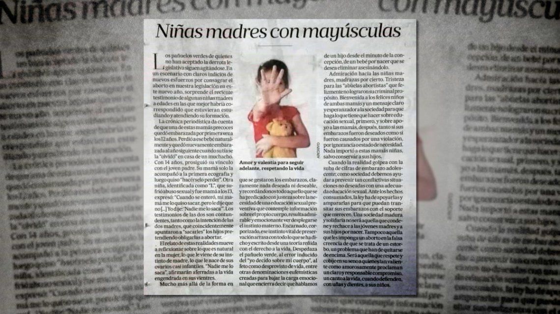 “Niñas, no madres”: el rechazo al editorial del diario La Nación sobre el embarazo de menores