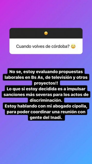More Rial anunció que desea trabajar a la par del INADI para ayudar en los casos de discriminación.