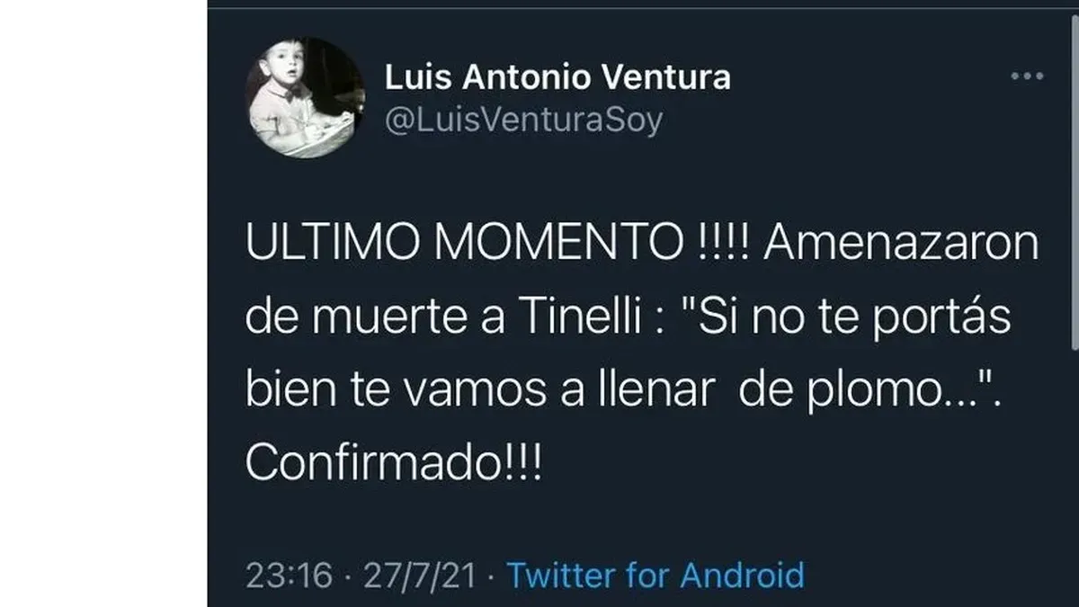 Amenazaron de muerte a Marcelo Tinelli.